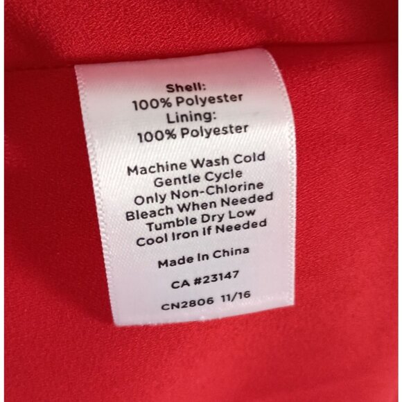 Talbots Petites Red Fit & Flare Dress Ruffle Accents Size 6P Lined - Picture 4 of 8